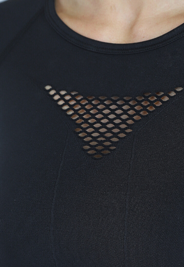 Zwarte Sporttop met Open Rug