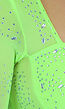 Neon Groene Glitter Jurk met Cut-Out