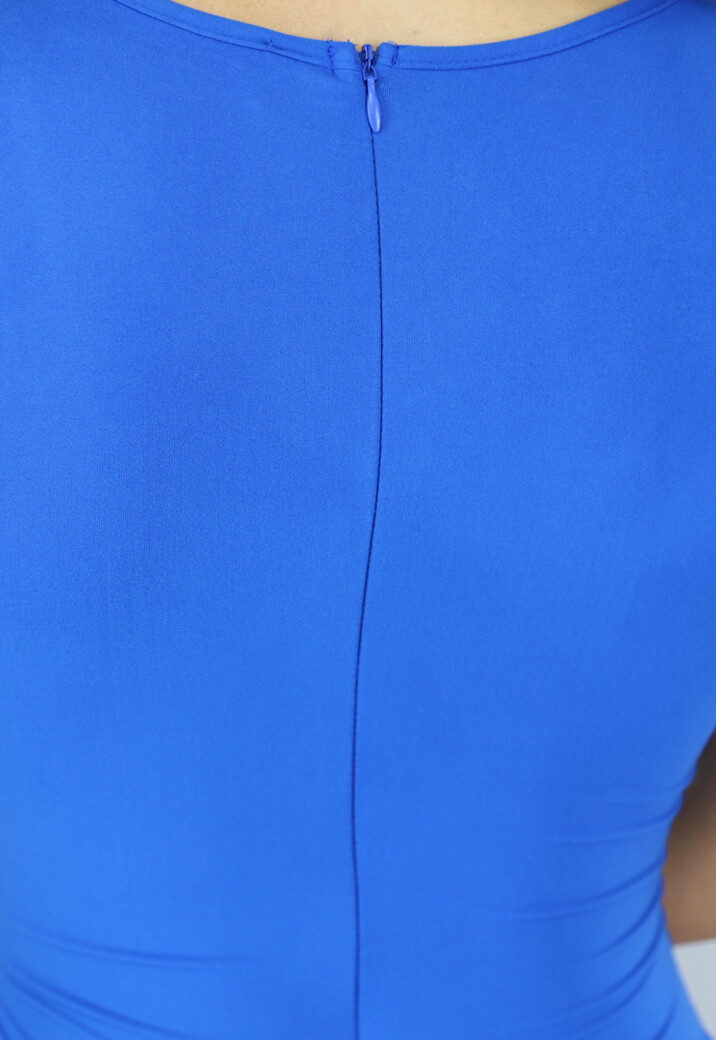 Blauwe Mesh Playsuit met Gespsluiting