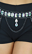 Zilveren Waist Body Chain met Grote Strass Stenen