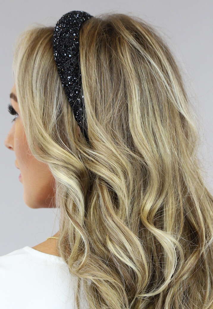 Zwarte Glitter Diadeem