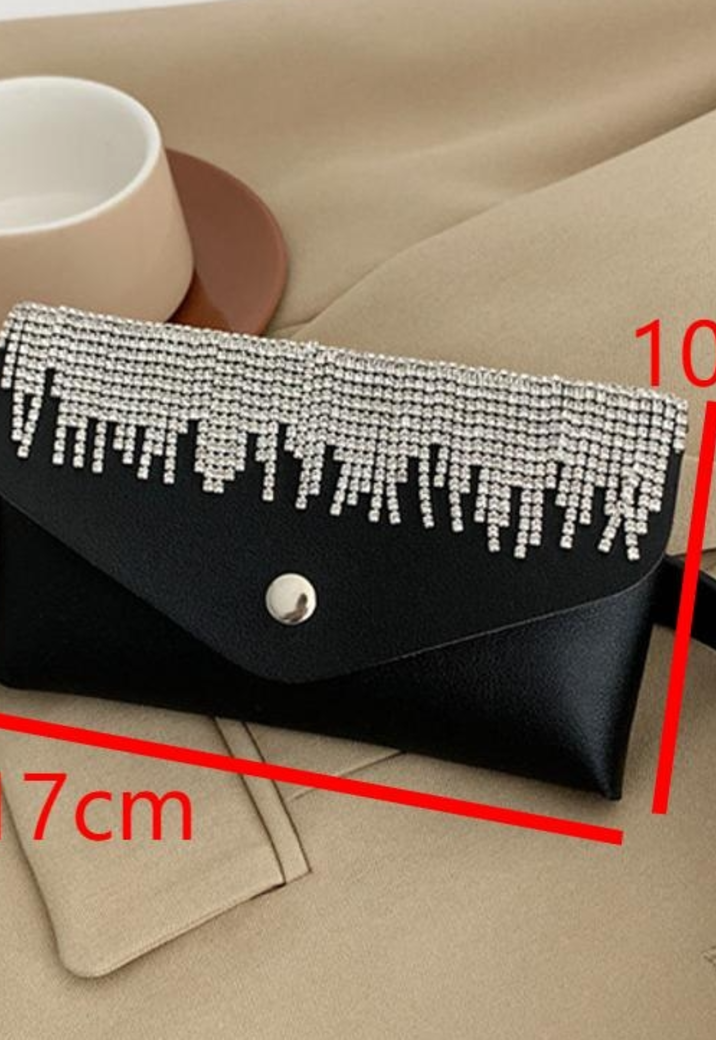 Kleine Zwarte Heuptas met Strass