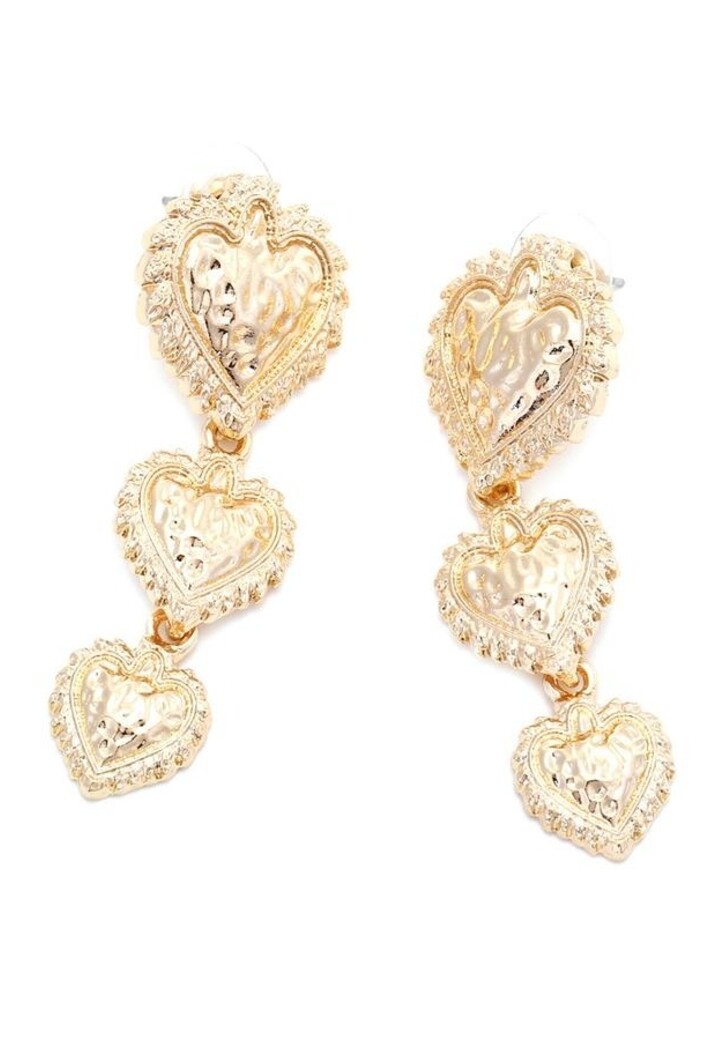 Goudkleurige Hartjes Oorbellen