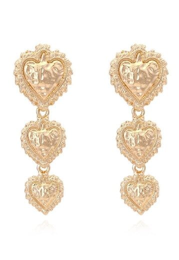 Goudkleurige Hartjes Oorbellen