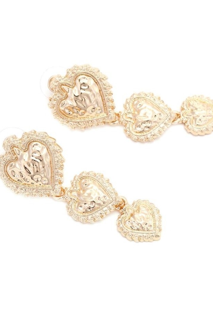 Goudkleurige Hartjes Oorbellen