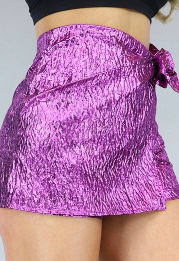 Paarse Metallic Skort