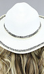 Witte Diamond Hoed met Strass Steentjes