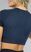 Donkerblauwe Knitted Sport Top