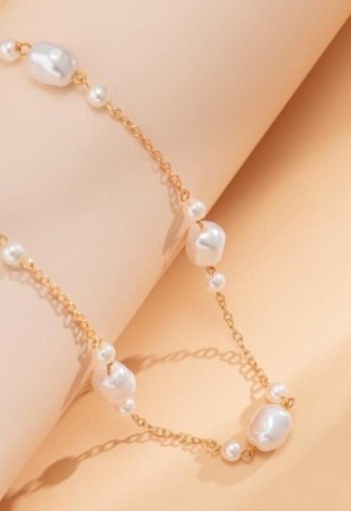 Gouden Heup Bodychain met Parels