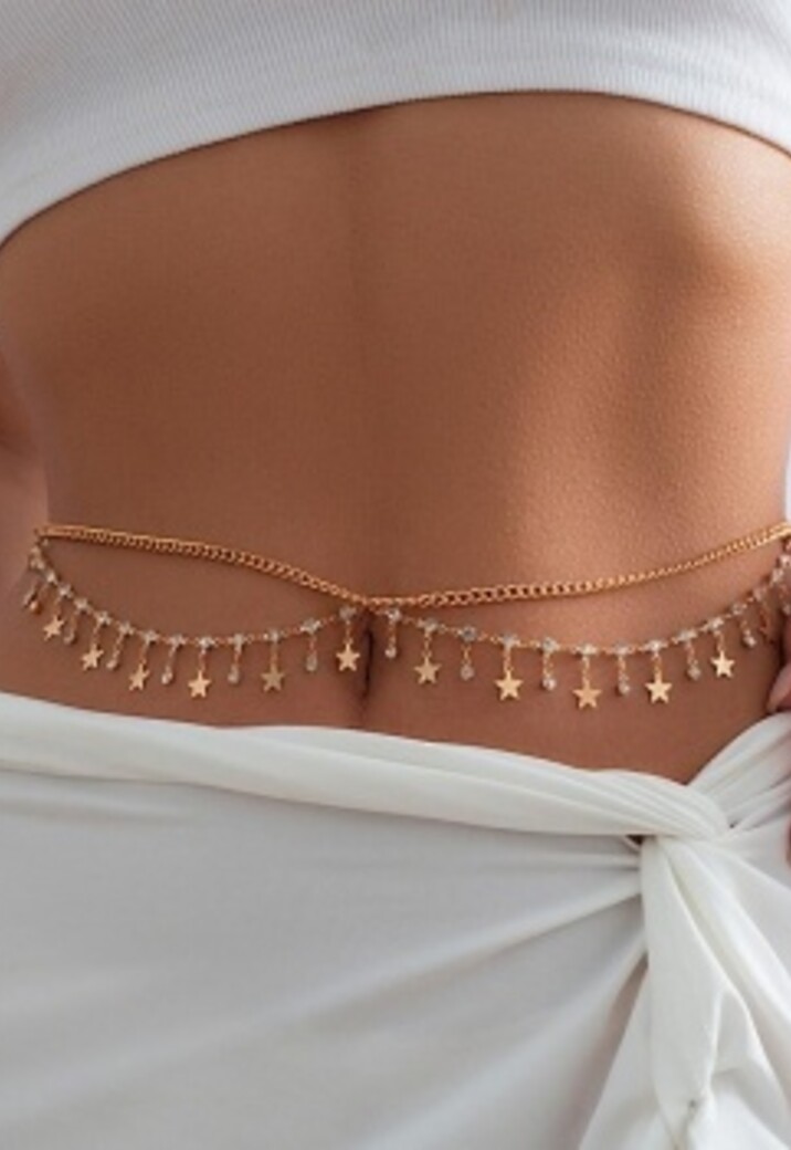 Gouden Heup Bodychain met Sterretjes