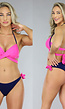 Roze en Blauwe Triangel Push Up Bikinitop