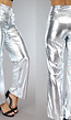 Zilveren Metallic Flared Pants