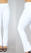 Witte Denim Flared Jeans met Knopen