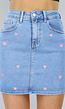 Denim Rok met Glitter Hartjes