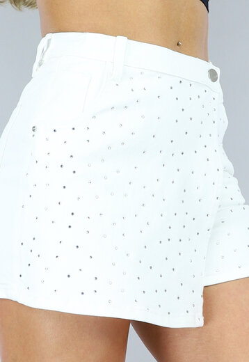 Witte Glitter Skort