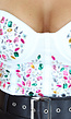 Witte Multicolor Bustier Top met Glitter Steentjes