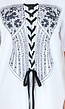 Witte T-Shirt Jurk met Korset Print