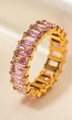 Gouden Ring met Roze Steentjes