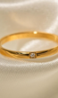 Stainless Gouden Ring met Glitter Steentje
