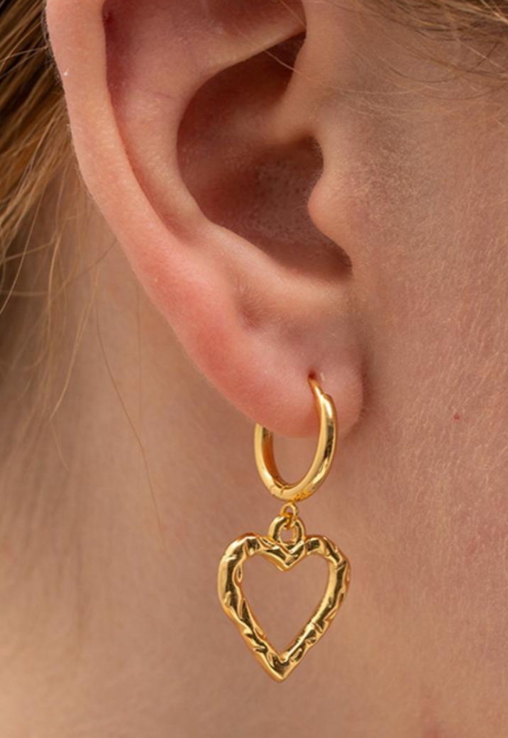 Gouden Oorbellen met Hartjes Hangers