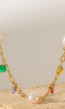 Gouden Ketting met Multicolor Steentjes