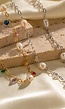 Gouden Ketting met Multicolor Steentjes