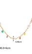 Gouden Ketting met Multicolor Steentjes