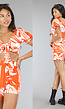 Oranje 2-Piece Set met Tropische Print