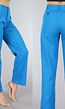 Blauwe Straight Leg Broek met Geplooide Taille