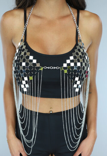 Zilveren Diamond Bodychain