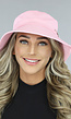 BF2023 Lichtroze Bucket Hat met Strass Veiligheidsspeld