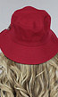 Rode Bucket Hat met Strass Veiligheidsspeld