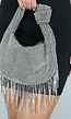 Zilveren Strass Tas met Fringe