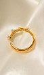 Gouden Organische Ring met Parels