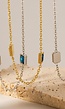 Gouden Ketting met Blauwe Steentjes