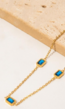 Gouden Ketting met Blauwe Steentjes