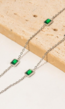 Zilveren Ketting met Groene Steentjes