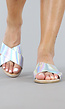 Zilveren Holografische Cross Over Slippertjes