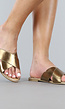 Bronzen Cross Over Slippertjes