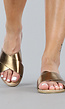 Bronzen Cross Over Slippertjes