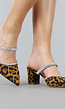 Leopard Print Muiltjes met Strass Band