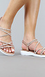 Rosé Gouden Strass Glitter Sandalen met Elastische Hielband