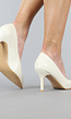 Lage Beige Lederlook Pumps