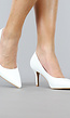 Lage Witte Lederlook Pumps