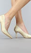 Lage Gouden Holografische Lederlook Pumps