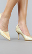 Lage Gouden Holografische Lederlook Pumps