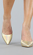 Lage Gouden Holografische Lederlook Pumps