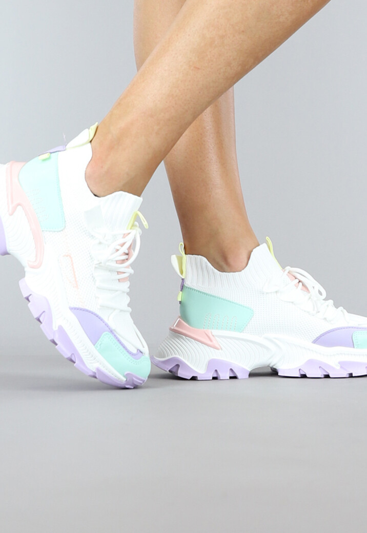 Chunky Multicolor Sneakers met Lila Zool