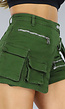 Groene Cargo Skort met Gespdetail