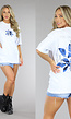 Wit T-Shirt met Rozen Print